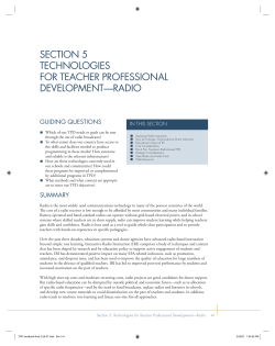 section 5 technologies for teacher professional development&mdash;radio