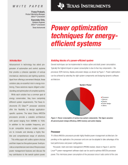 Power optimization techniques for energy