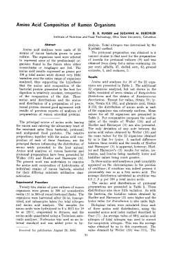 Amino Acid Composition of Rumen Organisms