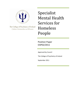 Specialist Mental Health Services for Homeless People