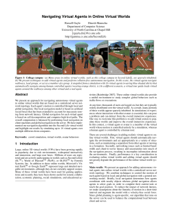 Navigating Virtual Agents in Online Virtual Worlds