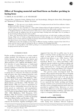 Effect of foraging material and food form on feather