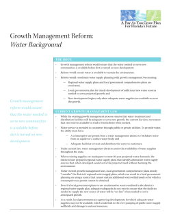 Growth Management Reform: Water Background