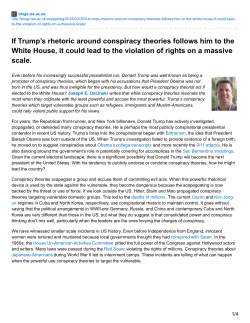 If Trump`s rhetoric around conspiracy theories follows him to the