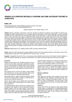 ginseng (g115) improves metabolic syndrome and some antioxidant