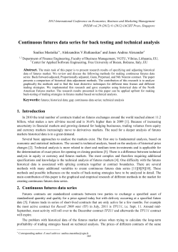 Continuous futures data series for back testing and technical