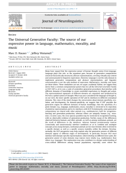 The Universal Generative Faculty: The source of our expressive