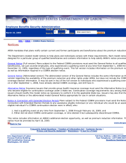 Employee Benefits Security Administration March 19, 2009 Find It