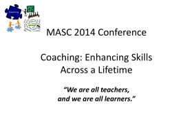 Coaching: Enhancing Skills Across a Lifetime and the *so what*s
