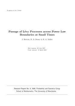 Passage of L&eacute;vy Processes across Power Law Boundaries at Small
