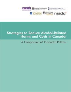 Strategies to Reduce Alcohol-Related Harms and Costs in Canada: