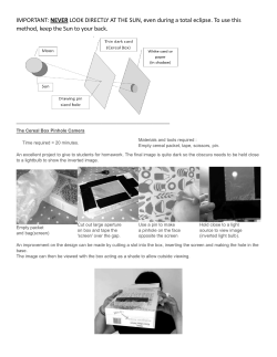 IMPORTANT: NEVER LOOK DIRECTLY AT THE SUN, even during