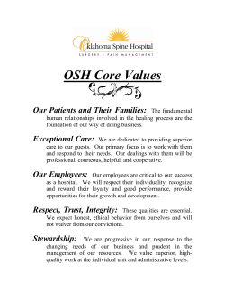 OSH Core Values - Oklahoma Spine Hospital