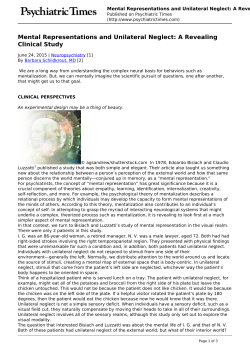 Mental Representations and Unilateral Neglect