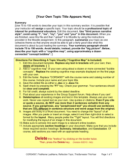 document template with cognitive map
