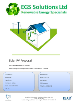 Solar PV Proposal - Hawkesbury Upton Village Hall