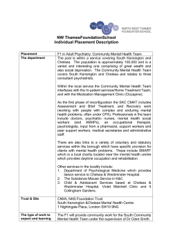 Liaison Psychiatry - Chelsea and Westminster Hospital