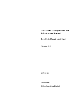 Speed Zone Study - Government of Nova Scotia