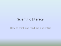 Scientific Literacy - Tasker Milward Physics Website