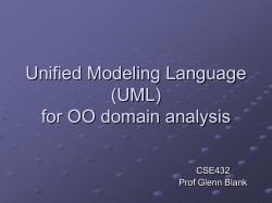 Unified Modeling Language (UML) for OO domain