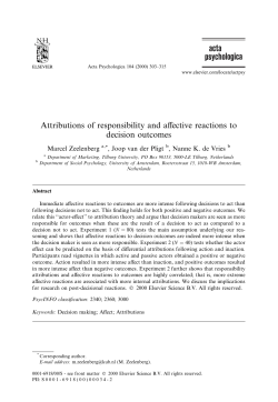 Attributions of responsibility and affective reactions