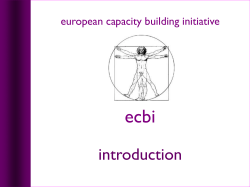 ECBI Introduction - European Capacity Building Initiative