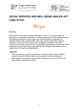 ACT CASE STUDY Rhys - Care Council for Wales