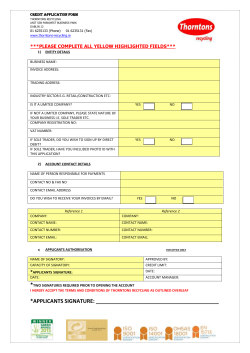 Credit Application Form