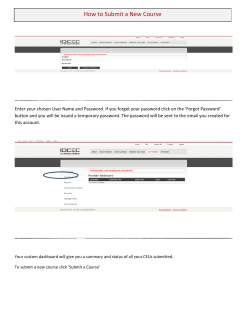 How to Submit a New Course