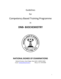 dnb- biochemistry - NATIONAL BOARD OF EXAMINATIONS