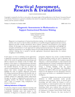 cognitive diagnostic assessments - Practical Assessment, Research