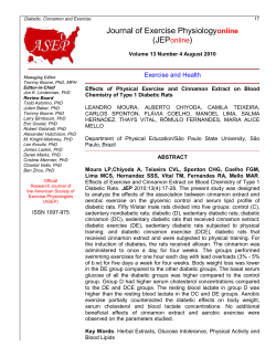 Effects of Exercise and Cinnamon Extract on Blood Chemistry of