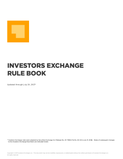 Investors Exchange Rule Book