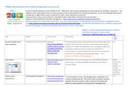 LMERC International Year of Water Cooperation resource list