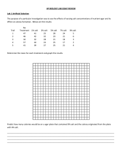 AP BIOLOGY LAB ESSAY REVIEW Lab 1 Artificial Selection The