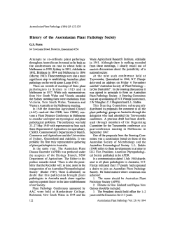 (1994) History of the Australasian Plant Pathology Society