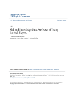 Skill and Knowledge Base Attributes of Young Baseball Players.