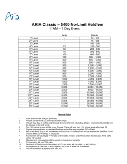 Aria Classic 400 No-Limit Hold`em Poker Tournament
