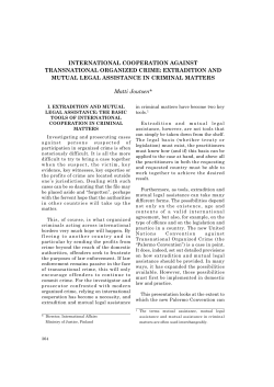 Extradition and Mutual Legal Assistance in Criminal Matters