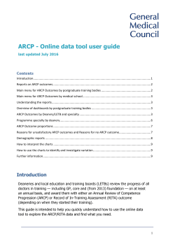 ARCP and RITA outcomes online data tool user guide
