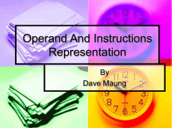 Operand And Instructions Representation (Dave Maung)