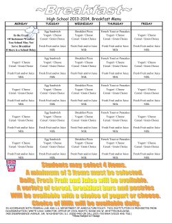 Breakfast - Pequea Valley School District