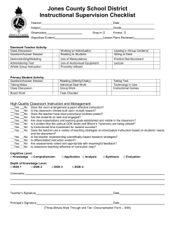 Instructional Supervision Checklist