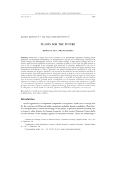 PLANTS FOR THE FUTURE Introduction