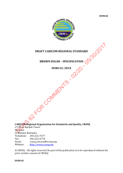 draft caricom regional standard brown sugar