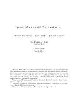 Optimal Allocation with Costly Verification - bu people