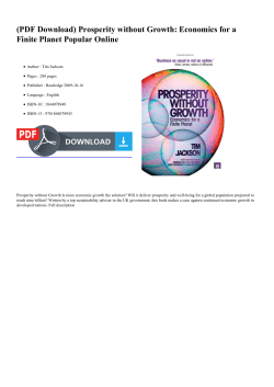 (PDF Download) Prosperity without Growth: Economics for a Finite