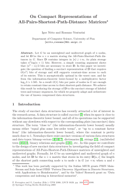 On Compact Representations of All-Pairs-Shortest-Path