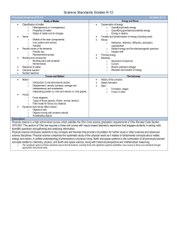 Science Standards Grades 9-12 Physical Science (PS