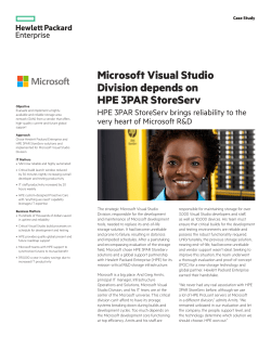 HPE 3PAR StoreServ solutions | IT case study | Microsoft Visual